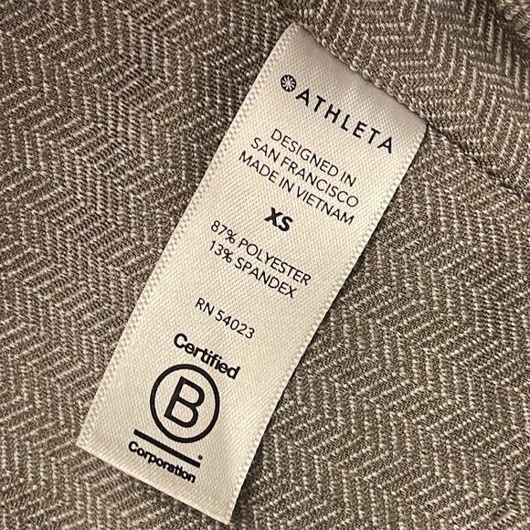 Athleta Delancey Herringbone Tight Grey Texture Size XS Back zipper pockets. - Picture 8 of 11